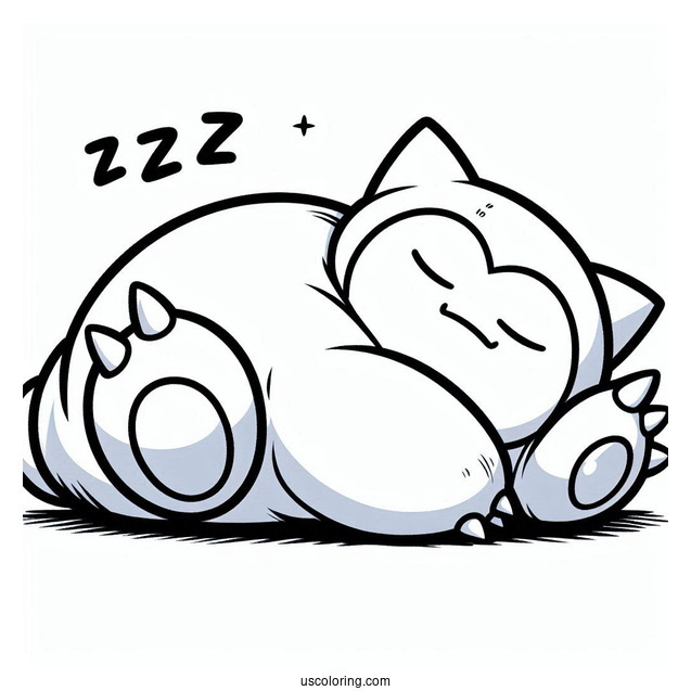 Easy Sleeping Snorlax Coloring Page