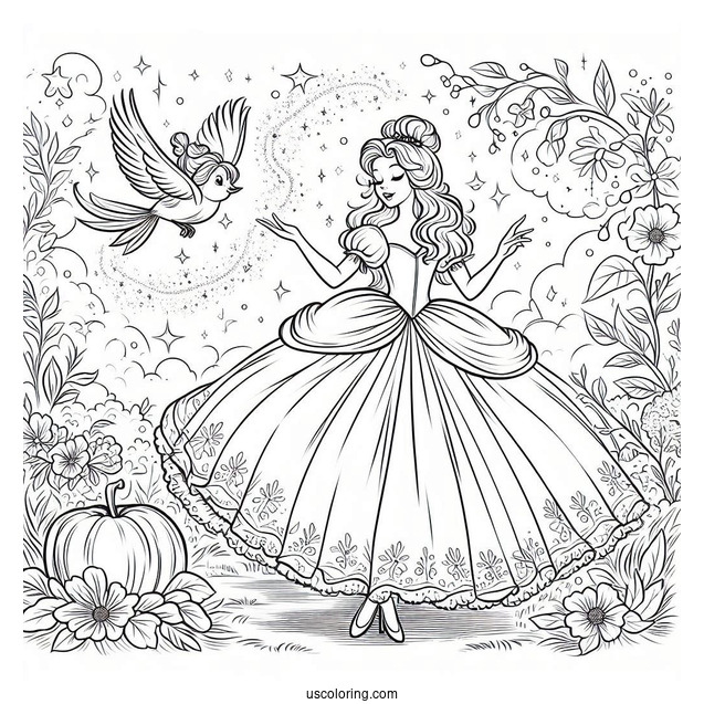 Easy Coloring Page Of The Fairy Godmother