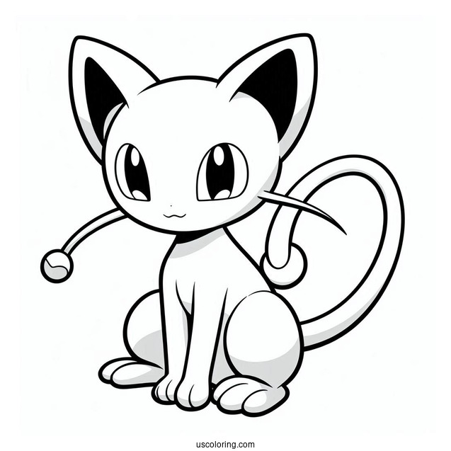 Mew Coloring Page With Mewtwo