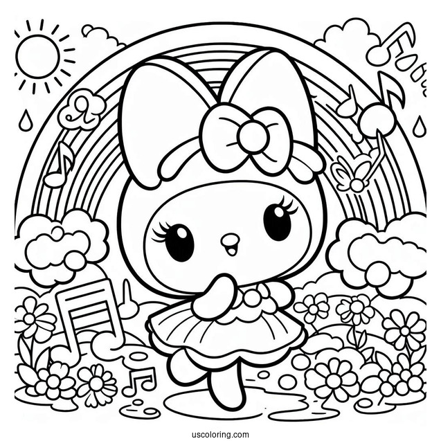 Easy My Melody Coloring Page For Kids