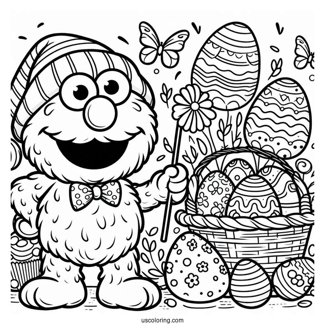 Easter Themed Elmo Coloring Page