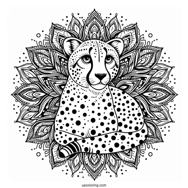 Cheetah Coloring Page Of Mandala