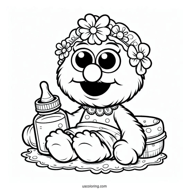 Baby Elmo Coloring Page For Kids