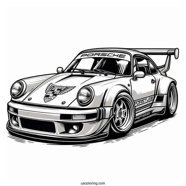Speedhunter Porsche Coloring Page