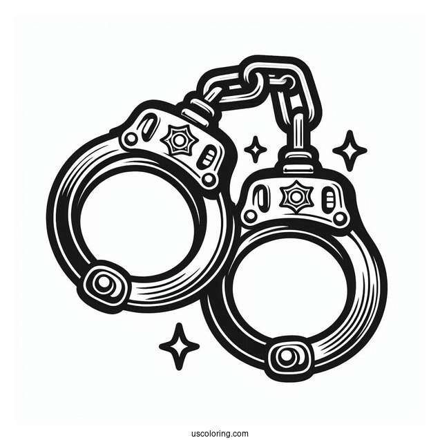 Police Handcuffs Coloring Sheet