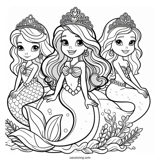 Mermaid Sofia The First Coloring Page With Princess Amber At Sea