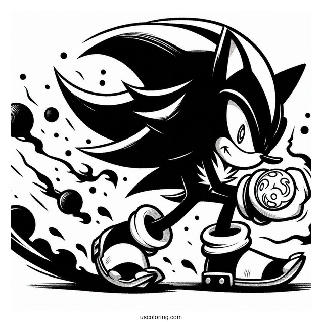 Shadow Coloring Page Attacking Sonic