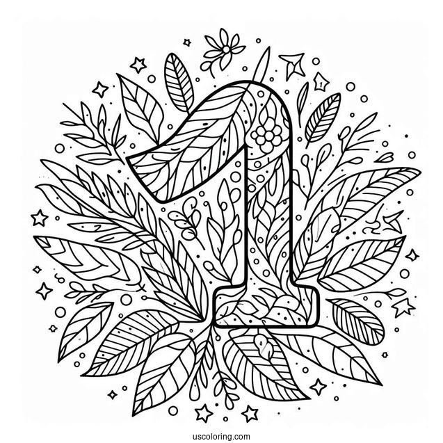 Numberblocks Coloring Page 11 With Leaves And Stars