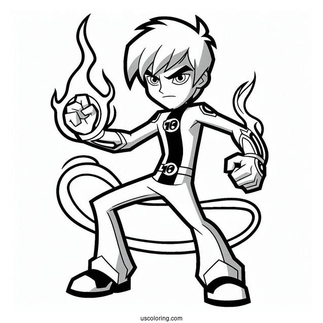 Ben 10 Coloring Page Of Ben Tennyson With Original Alien Transformations