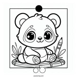 Simple Outline Of Panda To Color For Toddlers