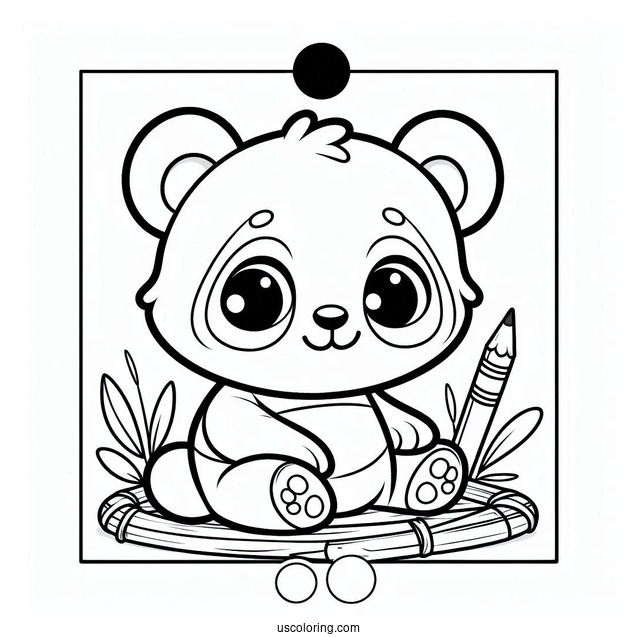 Simple Outline Of Panda To Color For Toddlers