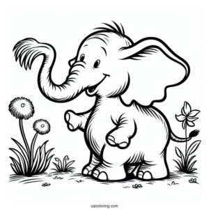 Dr. Seuss Horton The Elephant Coloring Page