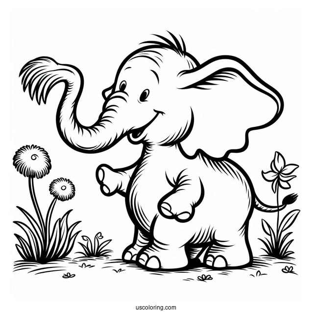 Dr. Seuss Horton The Elephant Coloring Page