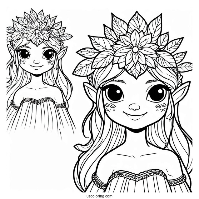 Easy Outline Of An Elf To Color For Kids