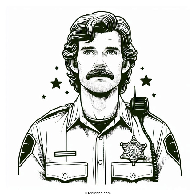 Sheriff Jim Hopper Coloring Page