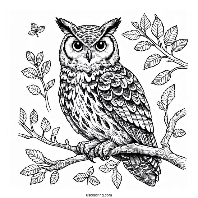 Eurasian Eagle-Owl Coloring Sheet