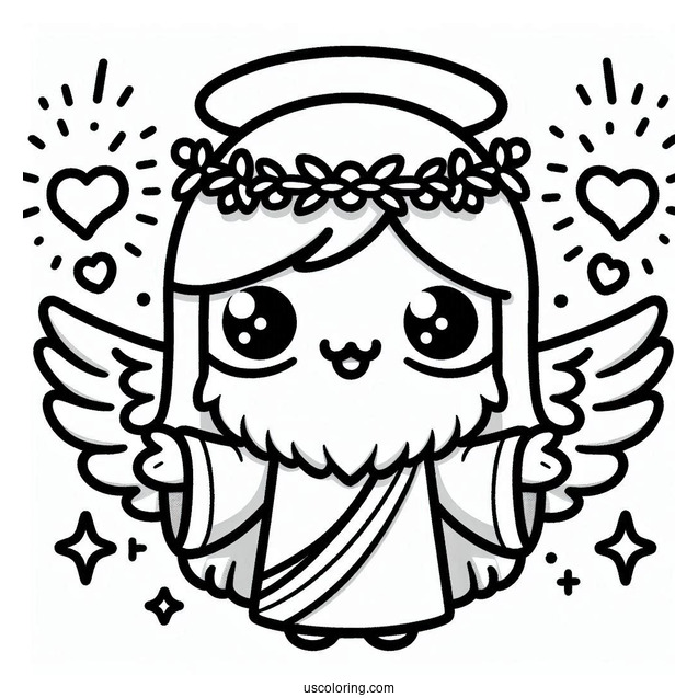 Cute Kawaii Jesus Christ Coloring In