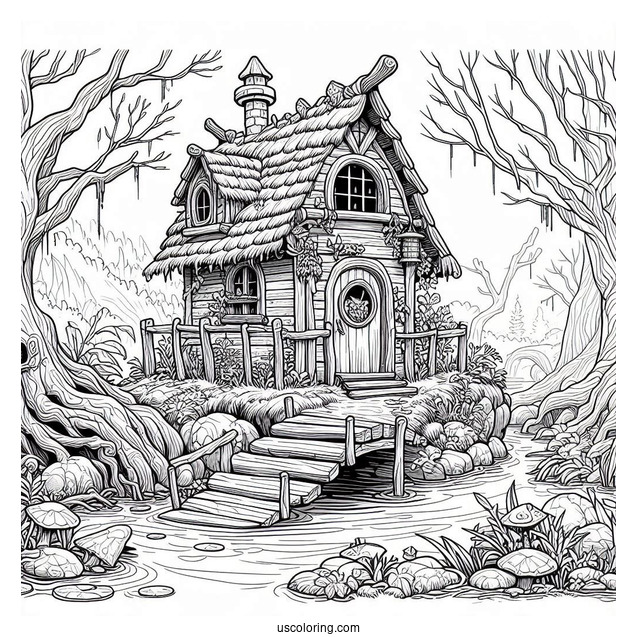 Shrek_s Swamp House Coloring Page