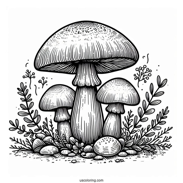 Honeycup Mushroom Coloring Page
