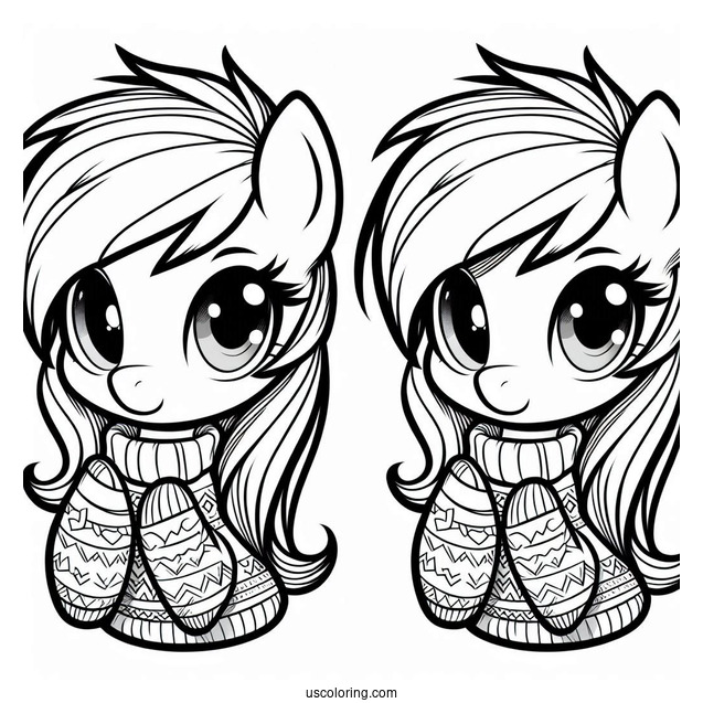 Cute Rainbow Dash Coloring Page Wearing A Sweater