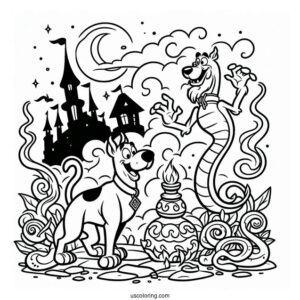 Scooby-Doo With Scooby Snax To Color For Kids