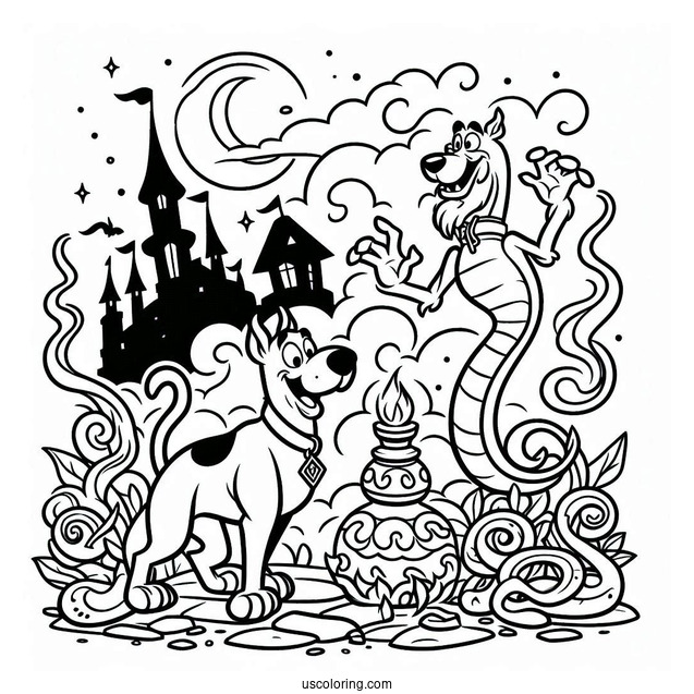 Scooby-Doo With Scooby Snax To Color For Kids