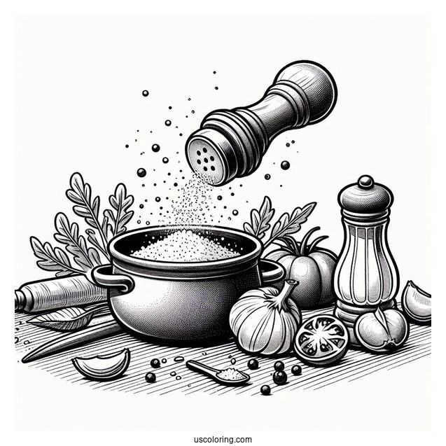 Ratatouille Coloring Page Adding Salt To A Pot For Kids