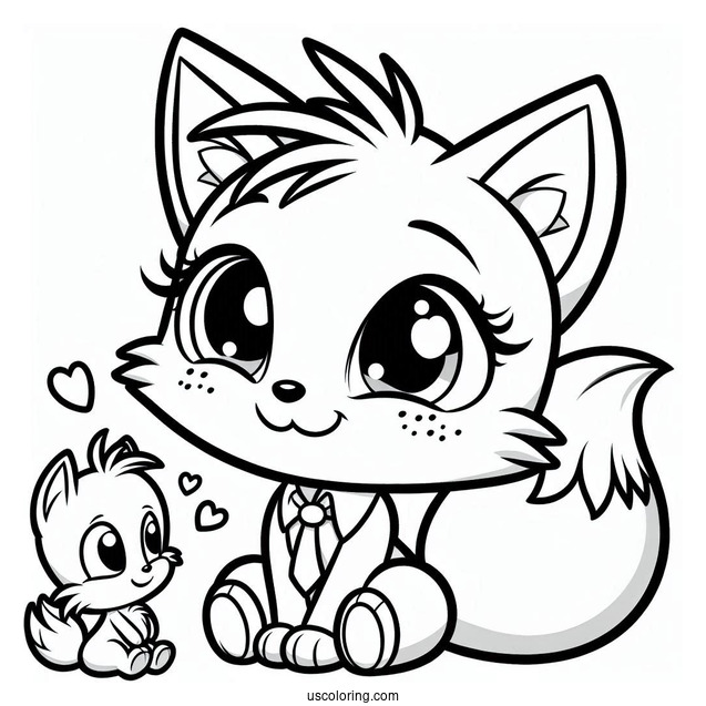 Zooey In Love With Tails Coloring Page