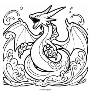 Rayquaza Coloring Page Roaring