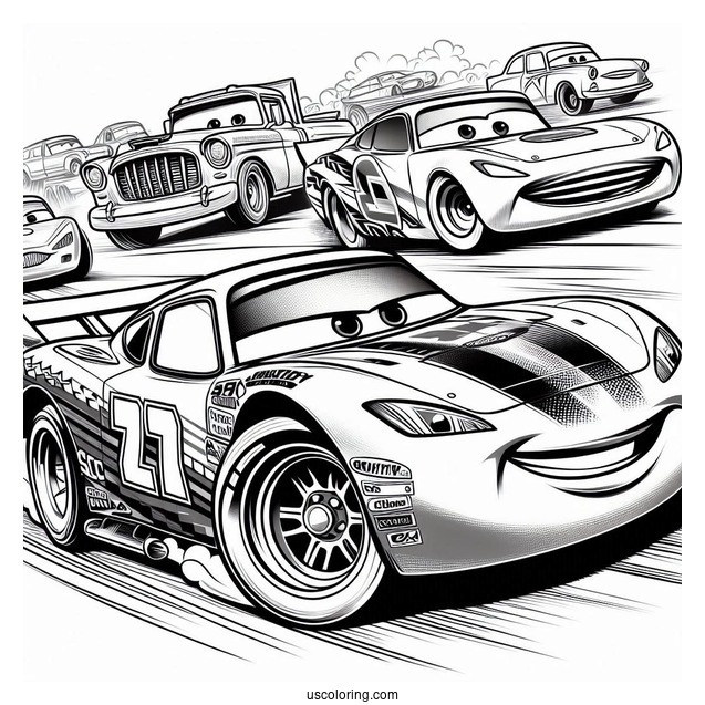 Pixar Cars Movie Coloring Page