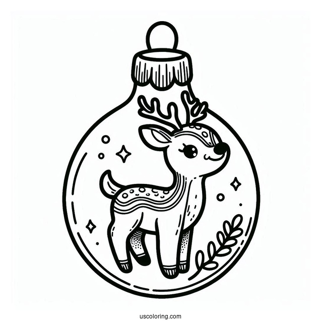 Christmas Ornaments Coloring Page Of Rudolph The Reindeer Bauble