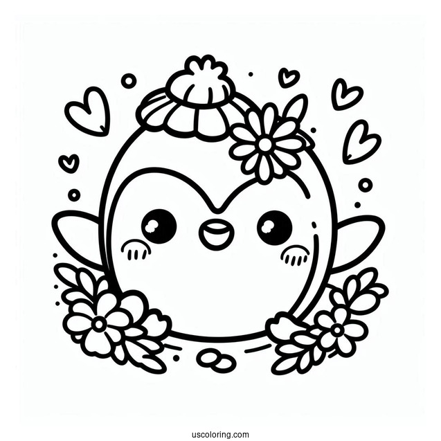 Cute Kawaii Coloring Page For Kids