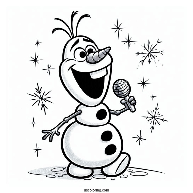Singing Olaf Coloring Sheet
