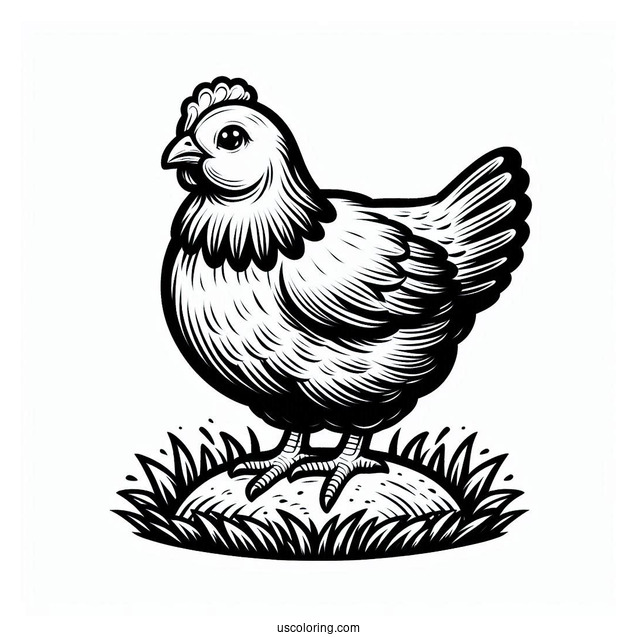 Plymouth Rock Chicken Coloring Sheet