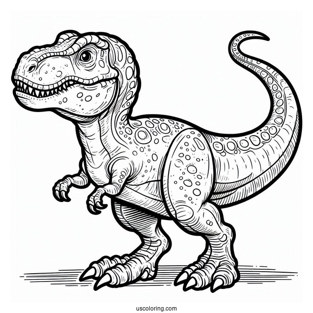 Alpha T-Rex Dinosaur Coloring Page