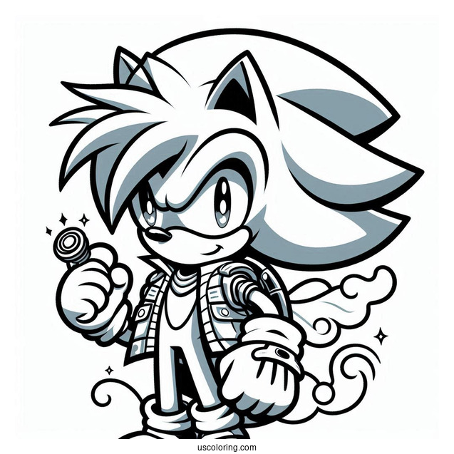 Simple Super Sonic Coloring Page Outline For Kids