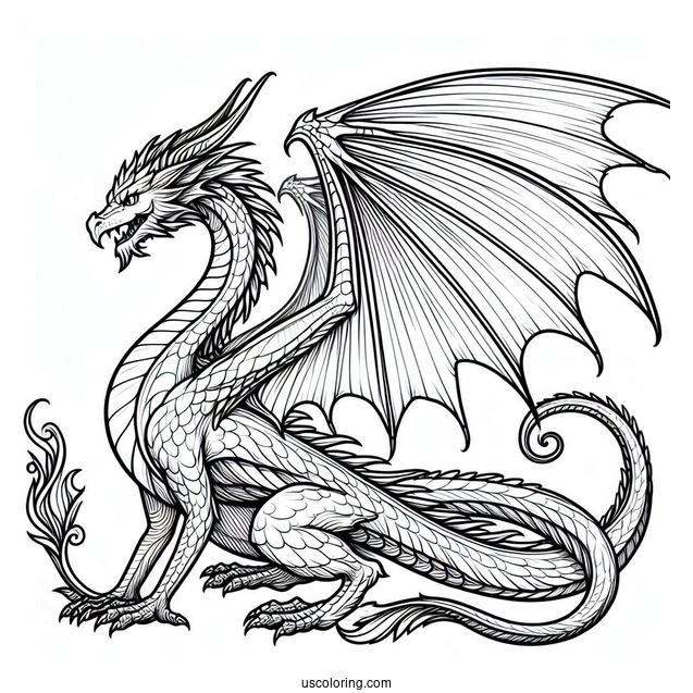 Mythical Dragon With Wings Spread