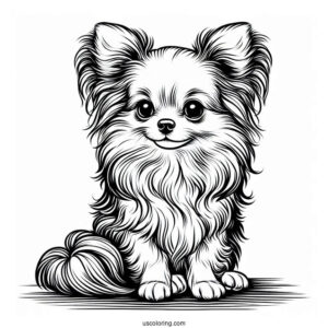 Puppy Long Hair Chihuahua Coloring Page On Stage