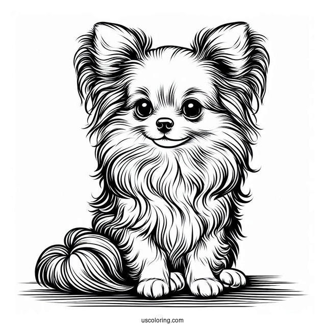 Puppy Long Hair Chihuahua Coloring Page On Stage