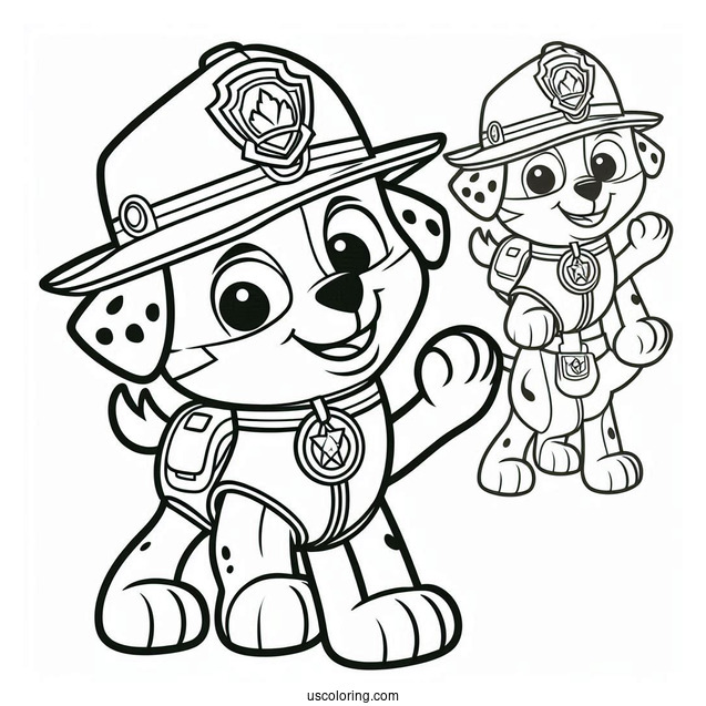 Easy Coloring Page Of Marshall To Color