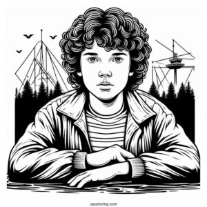 Dustin Henderson Coloring Page