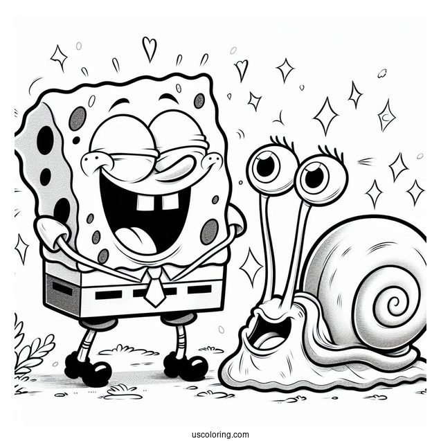SpongeBob And Garry The Snail Laughing