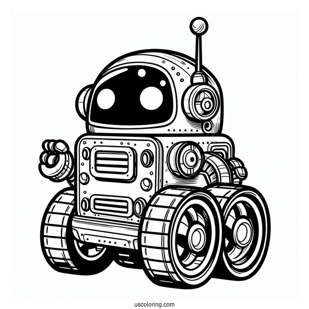 Robot Car Coloring Page