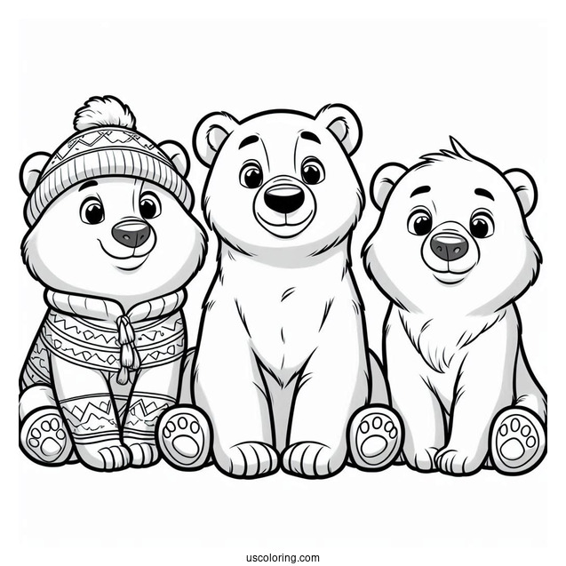 Kenai, Koda, Rutt, And Tuke Brother Bear Coloring Page