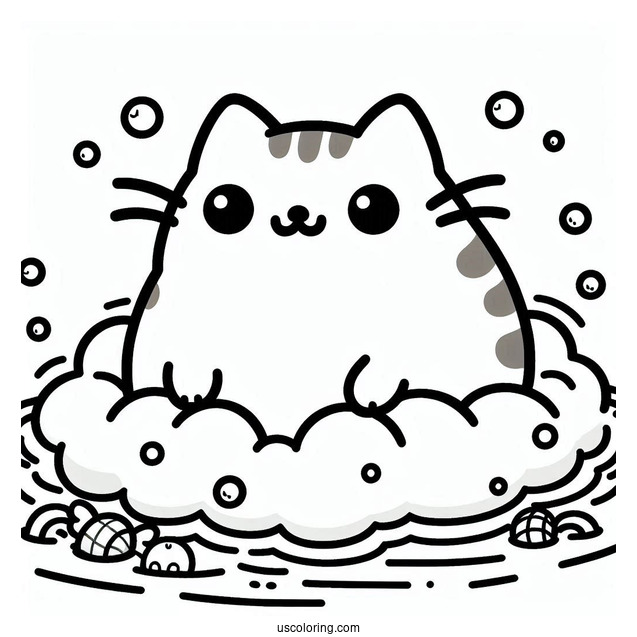 Pusheen Floating In The Water
