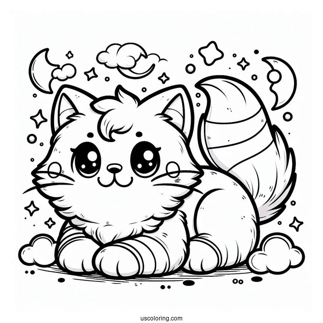 Cool Cat Dubbing Coloring Sheet