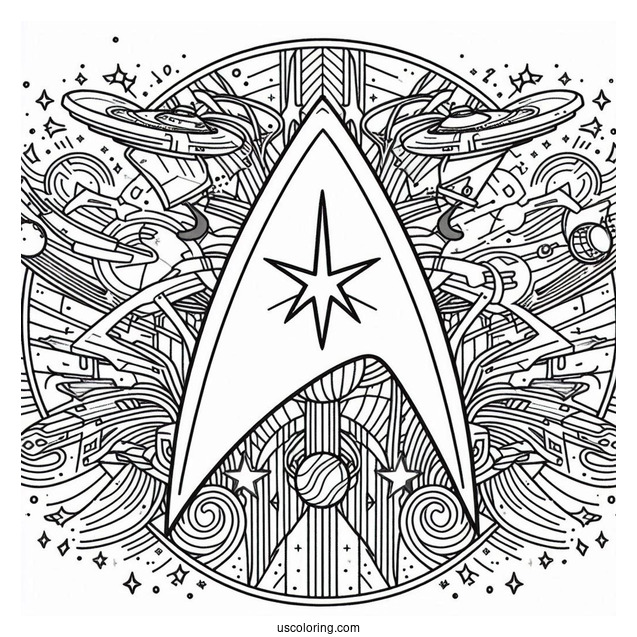 Star Trek Coloring Page Of Starfleet Command Logo