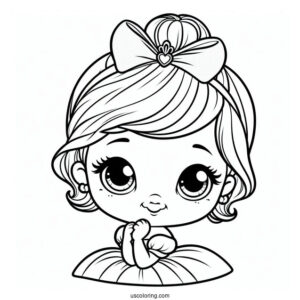 Baby Princess Cinderella Coloring Sheet For Preschoolers