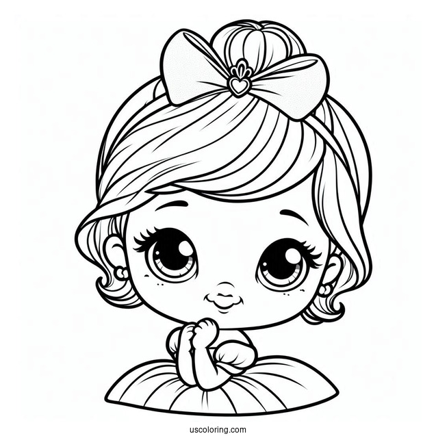 Baby Princess Cinderella Coloring Sheet For Preschoolers