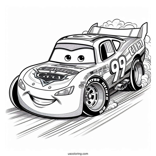 Pixar Cars Movie Coloring Page